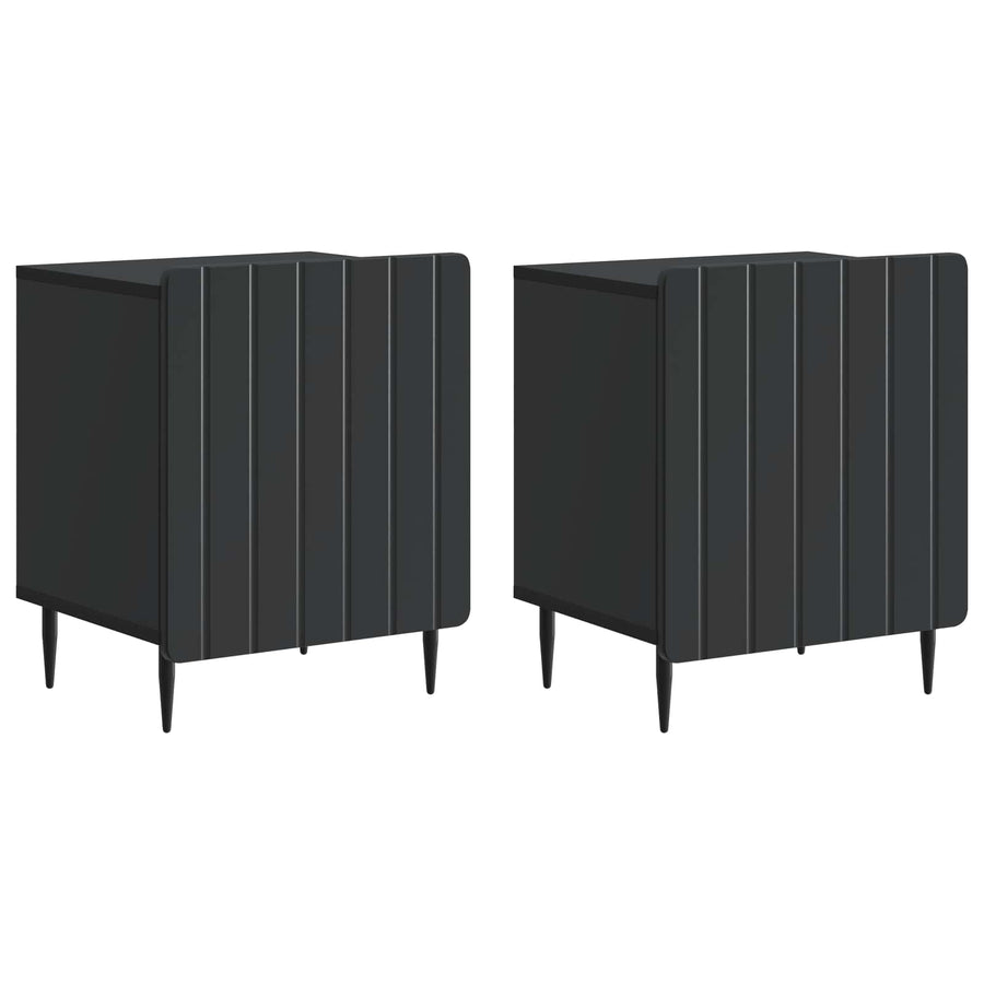 Nachtkastje 2 pcs Zwart 43 x 34,5 x 52 cm Bewerkt hout