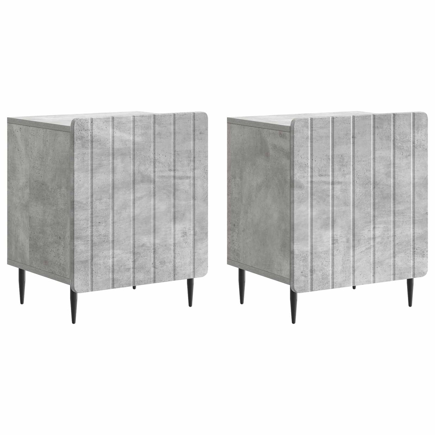 Nachtkastje 2 pcs Betongrijs 43 x 34,5 x 52 cm Bewerkt hout