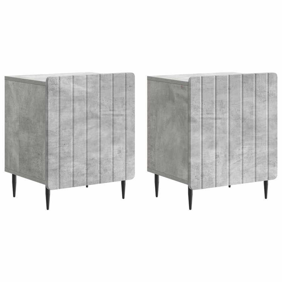 Nachtkastje 2 pcs Betongrijs 43 x 34,5 x 52 cm Bewerkt hout