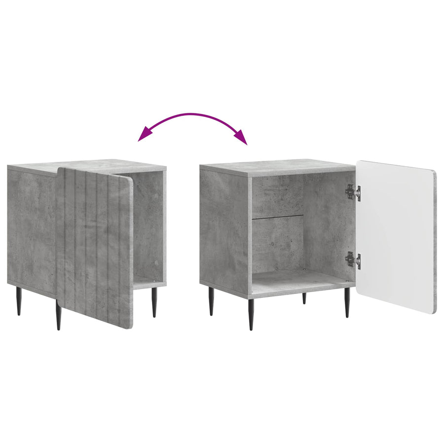 Nachtkastje 2 pcs Betongrijs 43 x 34,5 x 52 cm Bewerkt hout