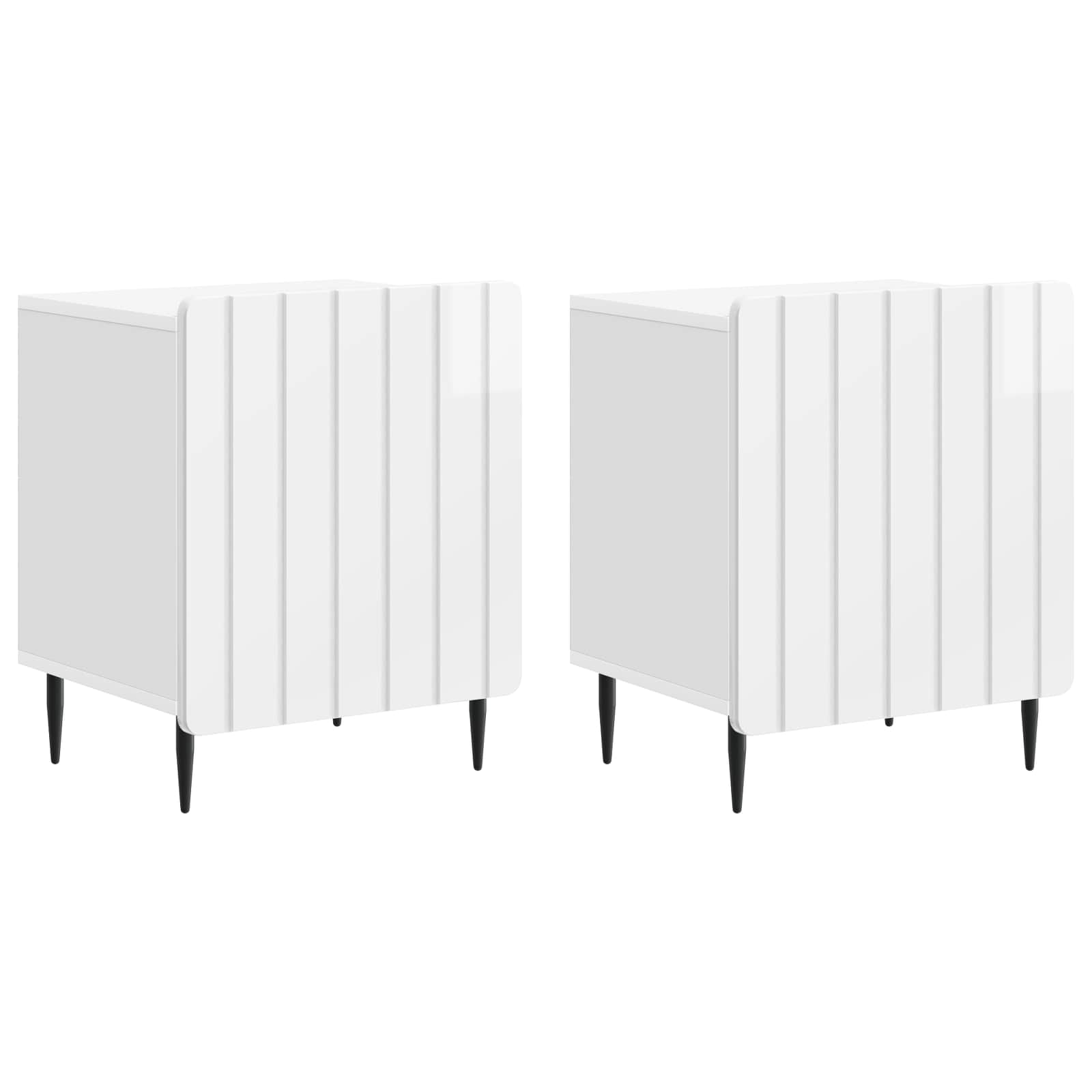 Nachtkastje 2 pcs Hoogglans Wit 43 x 34,5 x 52 cm Bewerkt hout