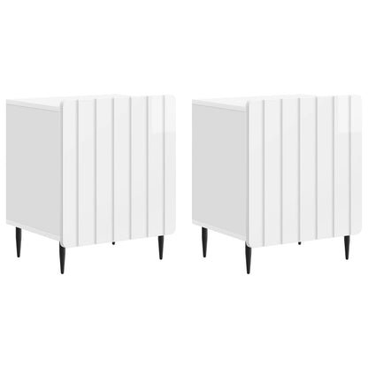 Nachtkastje 2 pcs Hoogglans Wit 43 x 34,5 x 52 cm Bewerkt hout