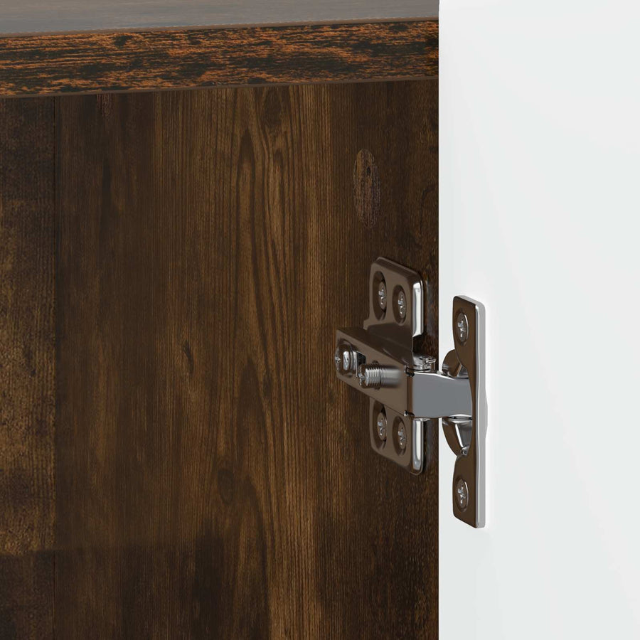Nachtkastje 2 pcs Gerookt eiken 43 x 34,5 x 52 cm Bewerkt hout