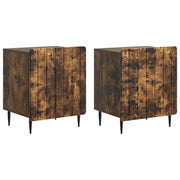 Nachtkastje 2 stuks gerookt eiken 43x34,5x52 cm