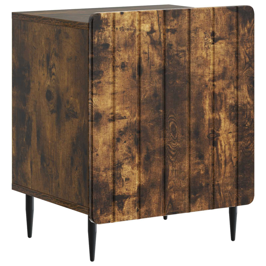 Nachtkastje 2 pcs Gerookt eiken 43 x 34,5 x 52 cm Bewerkt hout