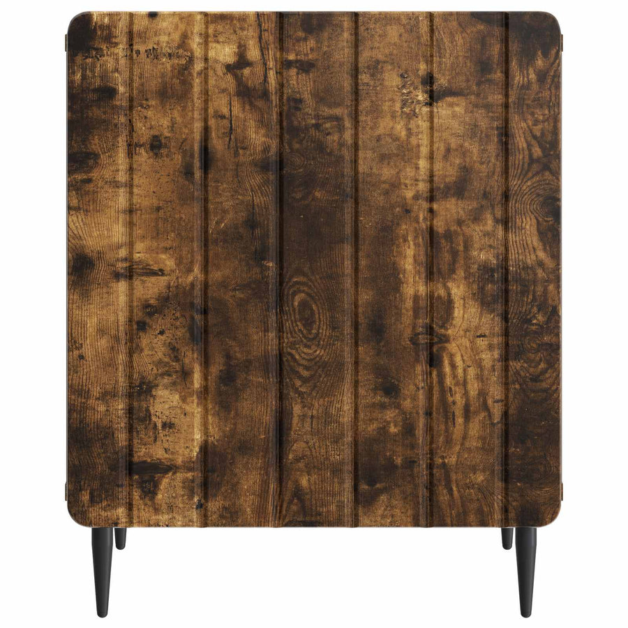 Nachtkastje 2 pcs Gerookt eiken 43 x 34,5 x 52 cm Bewerkt hout