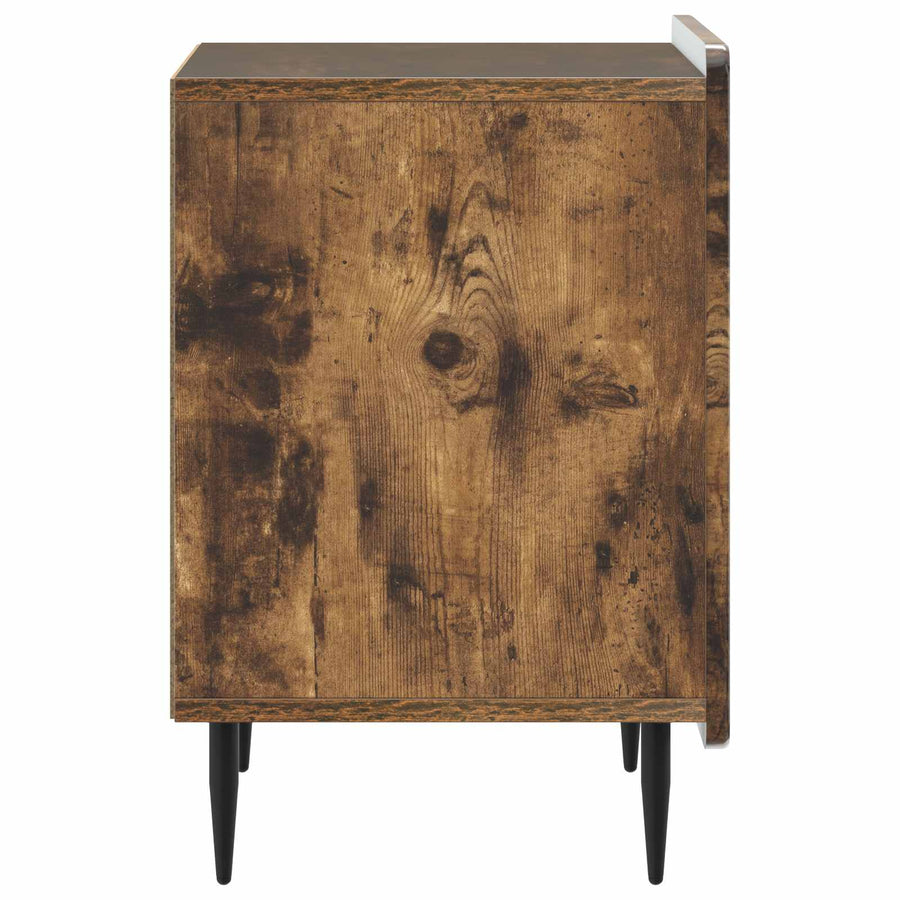 Nachtkastje 2 pcs Gerookt eiken 43 x 34,5 x 52 cm Bewerkt hout