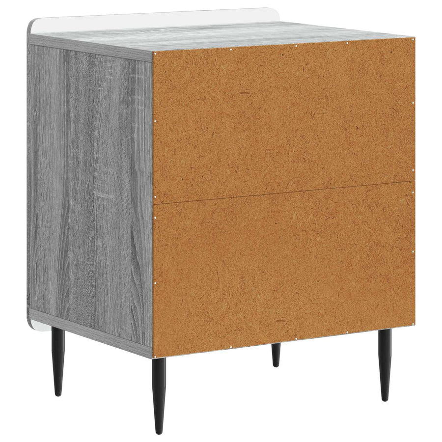 Nachtkastje Grijs sonoma 43 x 34,5 x 52 cm Bewerkt hout