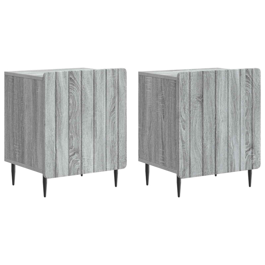 Nachtkastje 2 pcs Grijs sonoma 43 x 34,5 x 52 cm Bewerkt hout