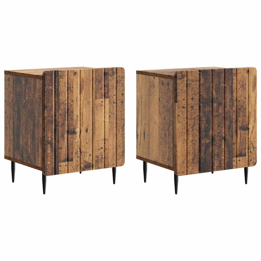 Nachtkastje 2 pcs Oud hout 43 x 34,5 x 52 cm Bewerkt hout
