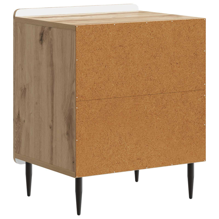Nachtkastje Artisanaal eiken 43 x 34,5 x 52 cm Bewerkt hout
