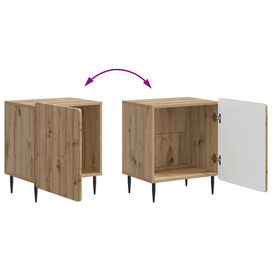 Nachtkastje Artisanaal eiken 43 x 34,5 x 52 cm Bewerkt hout