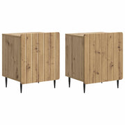 Nachtkastje 2 stuks 43x34,5x52 cm bewerkt hout eiken