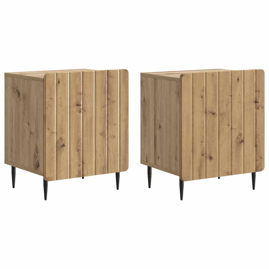 Nachtkastje 2 pcs Artisanaal eiken 43 x 34,5 x 52 cm