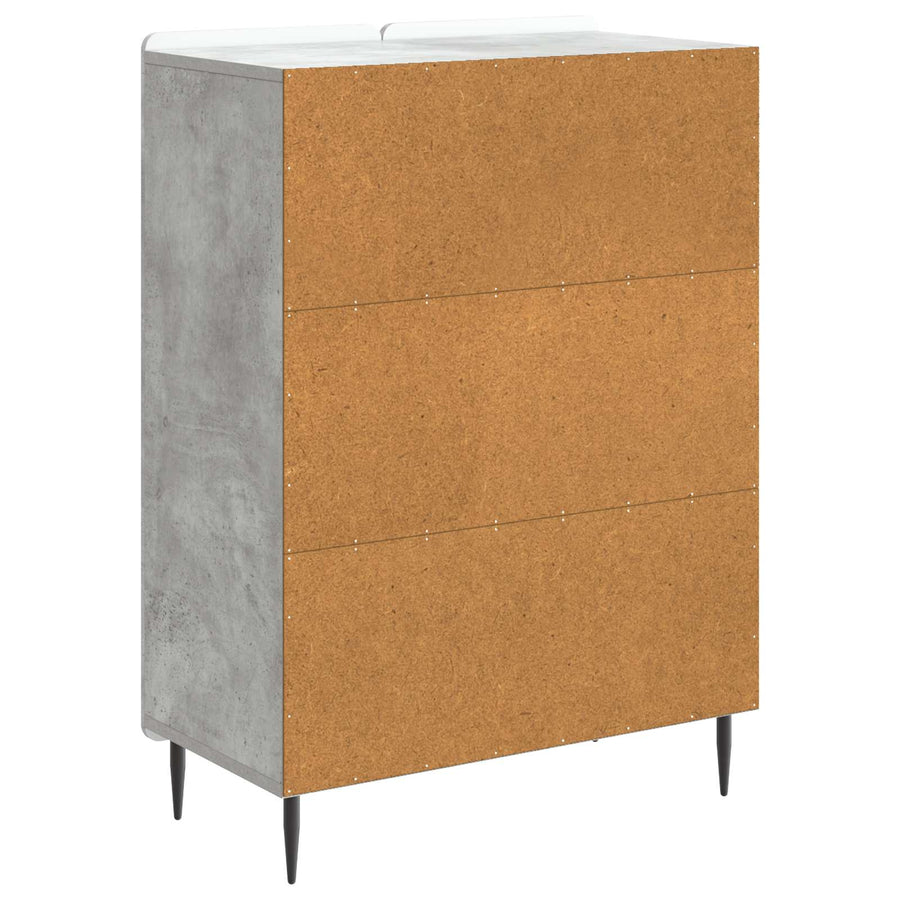 Dressoir Betongrijs 66 x 34,5 x 92 cm Bewerkt hout