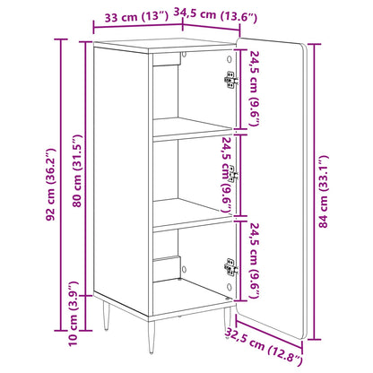 Dressoir Sonoma Eiken 34,5 x 33 x 92 cm Bewerkt hout