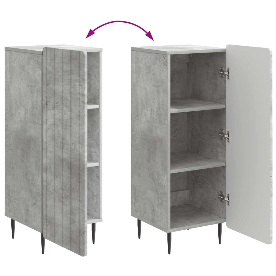 Dressoir Betongrijs 34,5 x 33 x 92 cm Bewerkt hout