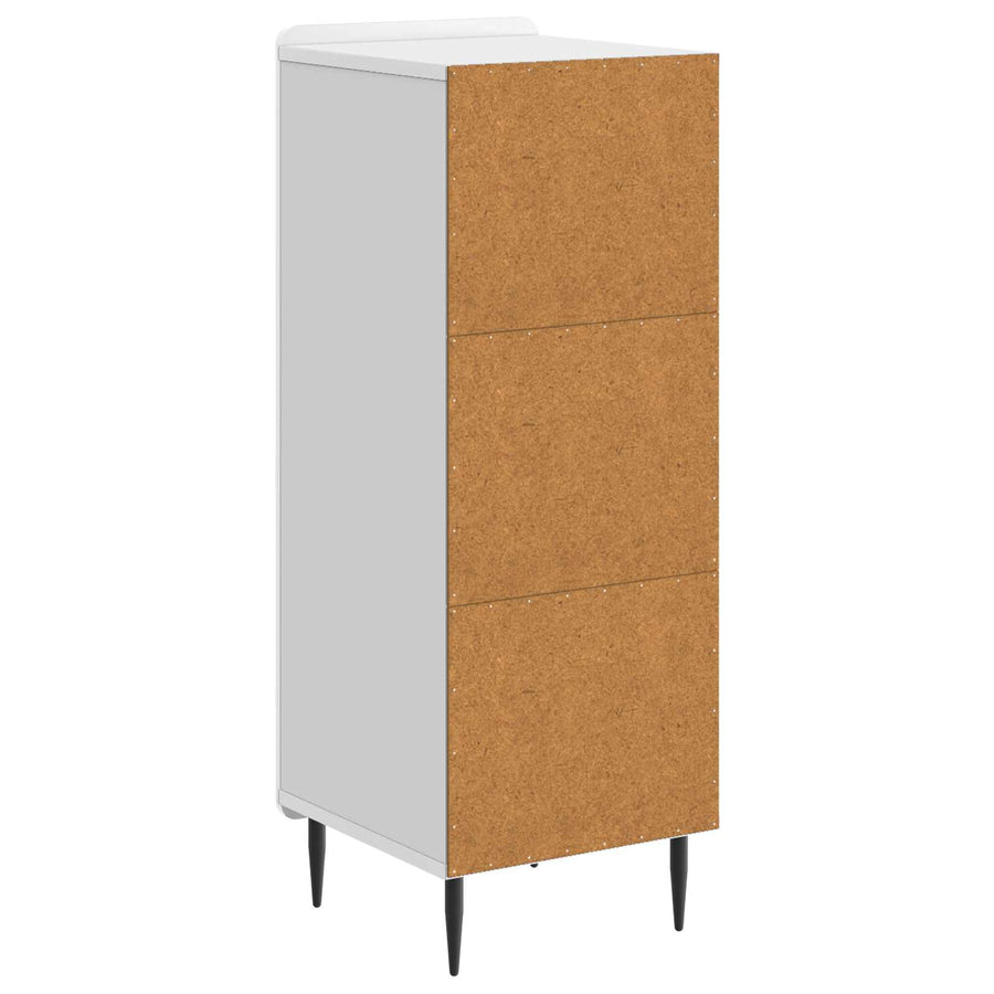 Dressoir Hoogglans Wit 34,5 x 33 x 92 cm Bewerkt hout