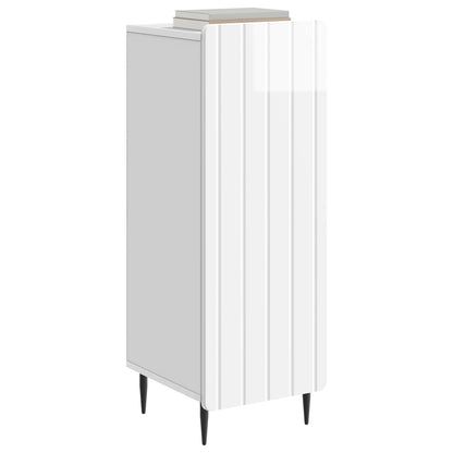 Dressoir Hoogglans Wit 34,5 x 33 x 92 cm Bewerkt hout