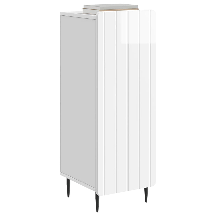 Dressoir Hoogglans Wit 34,5 x 33 x 92 cm Bewerkt hout