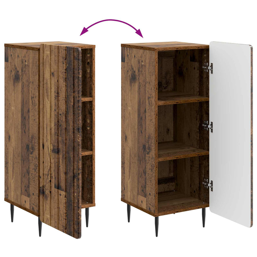 Dressoir Oud hout 34,5 x 33 x 92 cm Bewerkt hout