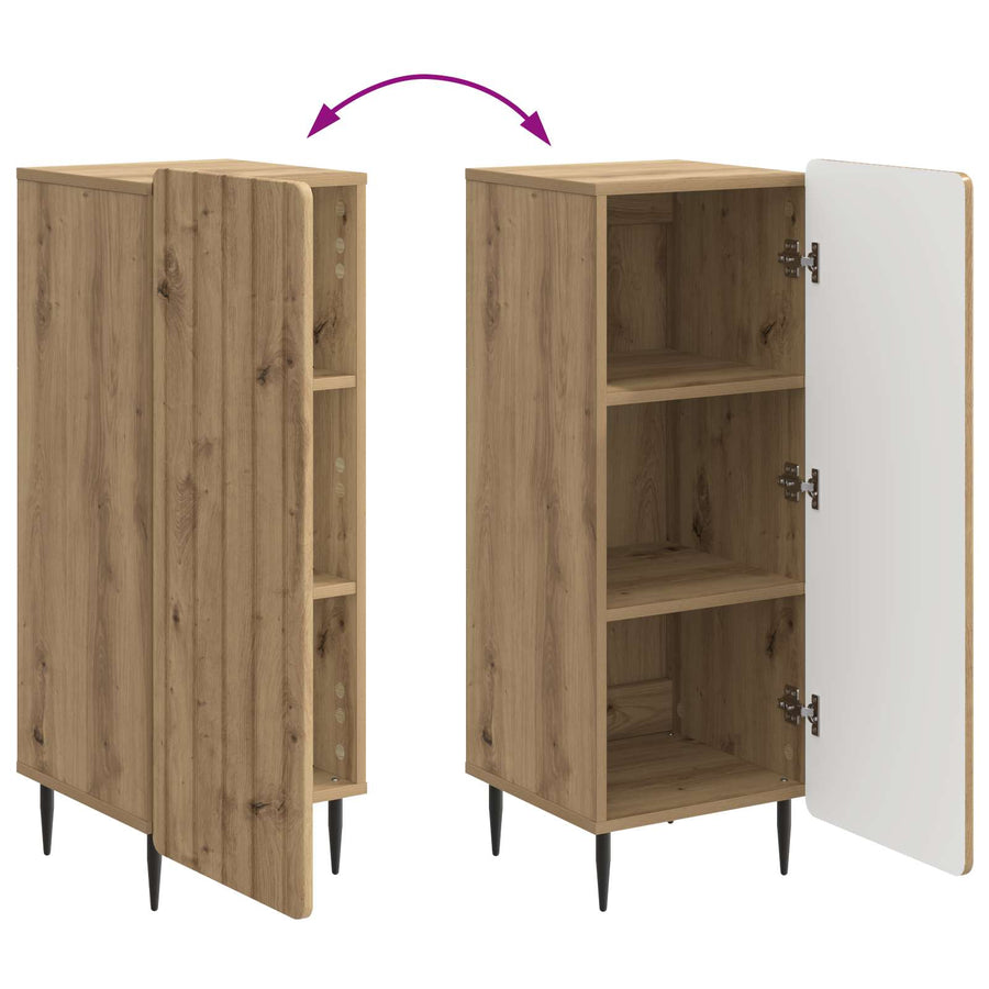 Dressoir Artisanaal eiken 34,5 x 33 x 92 cm Bewerkt hout