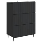 Ladekast 66x34,5x92 cm bewerkt hout zwart