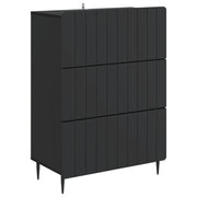 Ladekast 66x34,5x92 cm bewerkt hout zwart