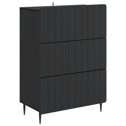 Ladenkast Zwart 66 x 34,5 x 92 cm Bewerkt hout
