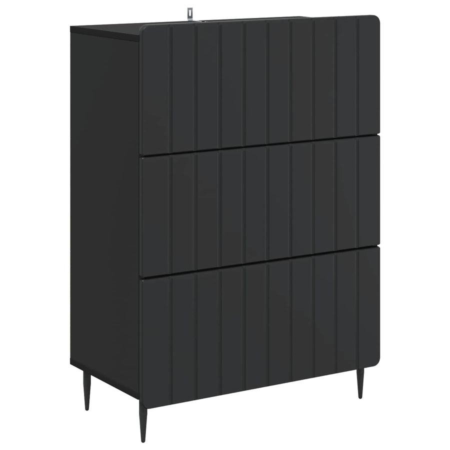 Ladenkast Zwart 66 x 34,5 x 92 cm Bewerkt hout