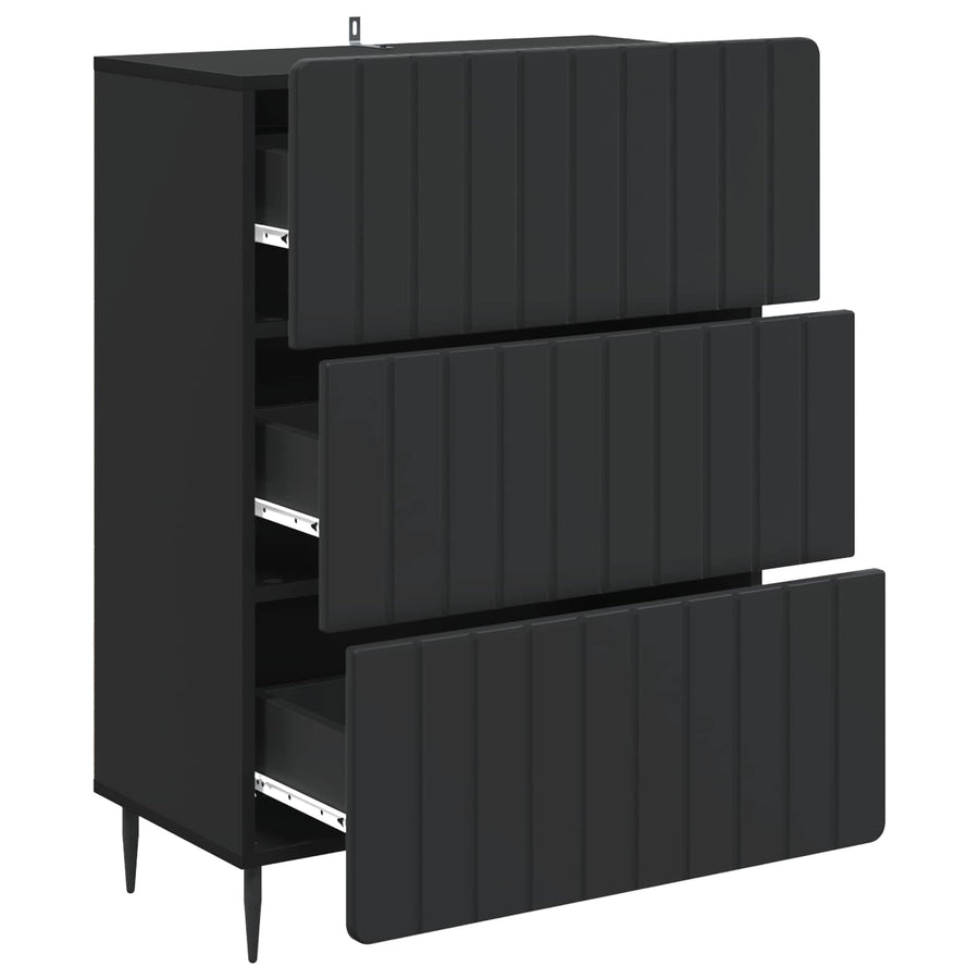Ladenkast Zwart 66 x 34,5 x 92 cm Bewerkt hout