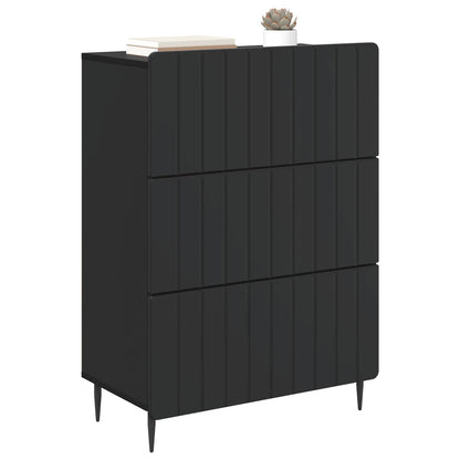 Ladenkast Zwart 66 x 34,5 x 92 cm Bewerkt hout