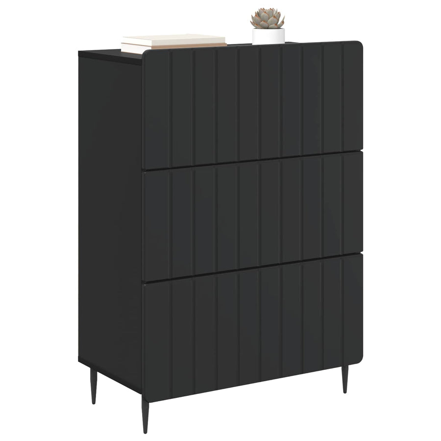 Ladenkast Zwart 66 x 34,5 x 92 cm Bewerkt hout