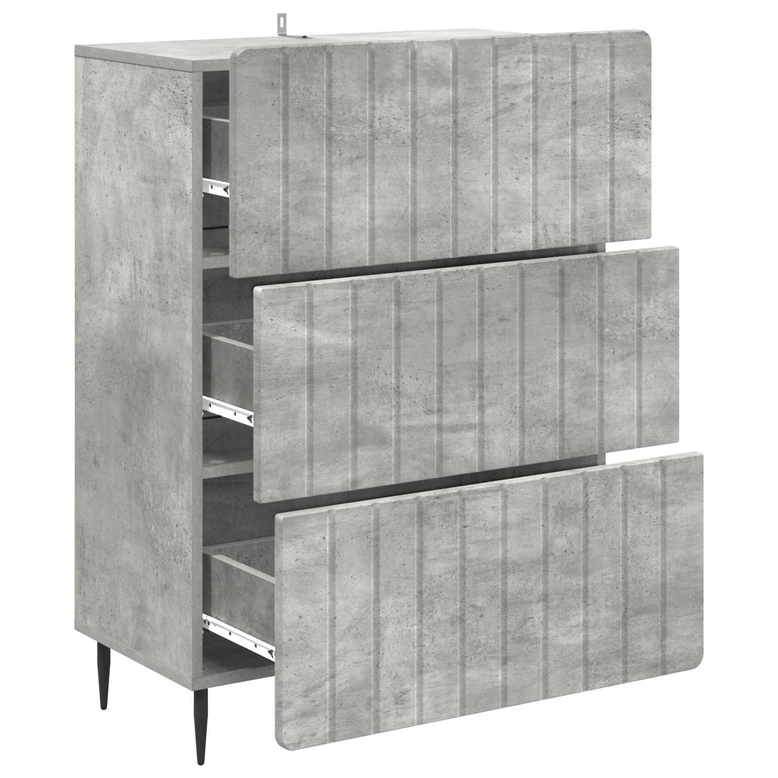 Ladenkast Betongrijs 66 x 34,5 x 92 cm Bewerkt hout