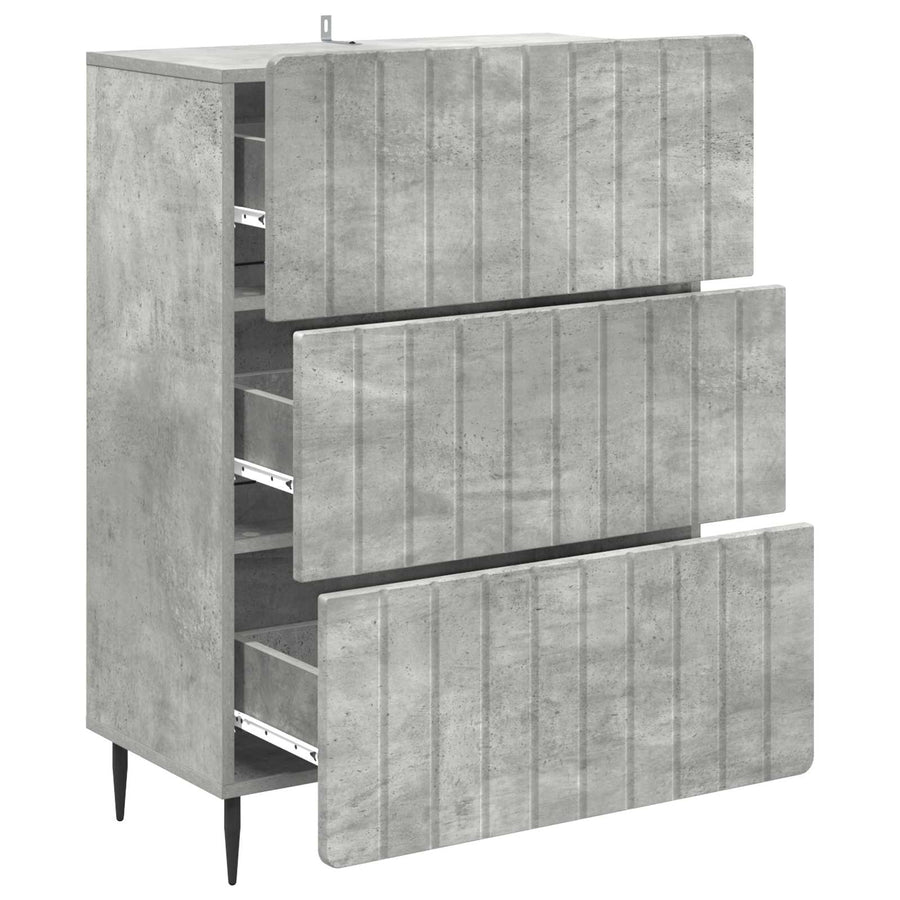 Ladenkast Betongrijs 66 x 34,5 x 92 cm Bewerkt hout