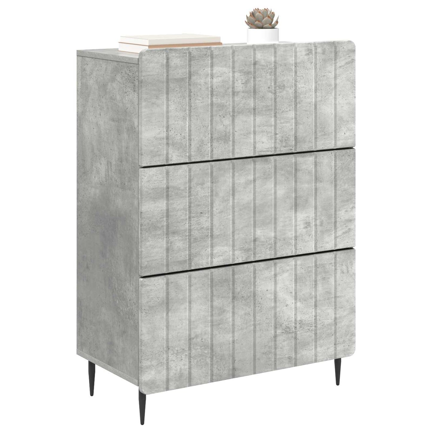 Ladenkast Betongrijs 66 x 34,5 x 92 cm Bewerkt hout