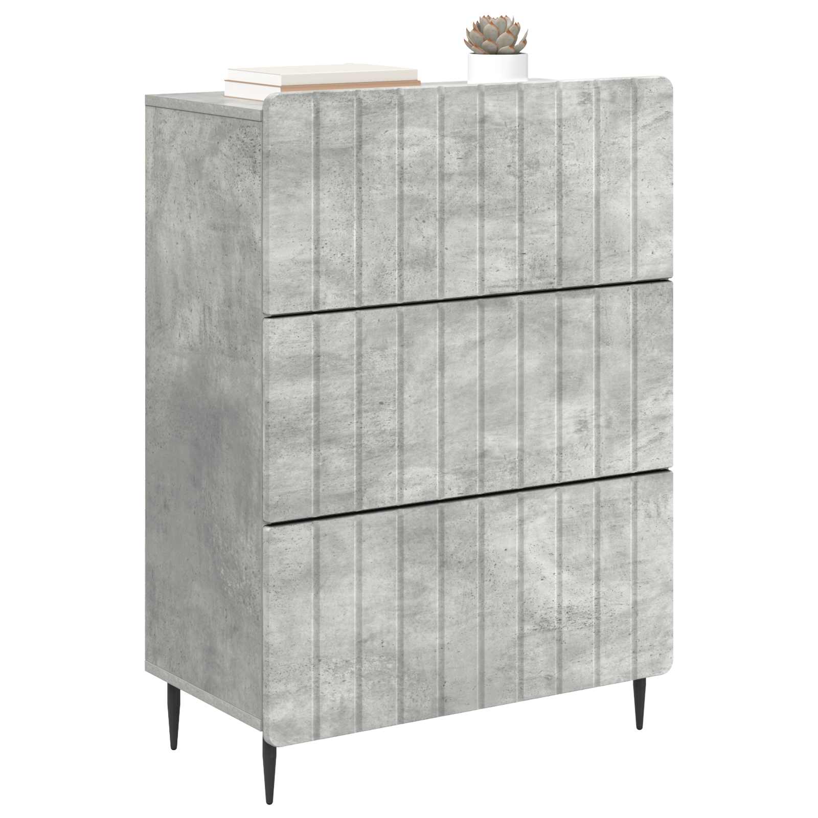 Ladenkast Betongrijs 66 x 34,5 x 92 cm Bewerkt hout