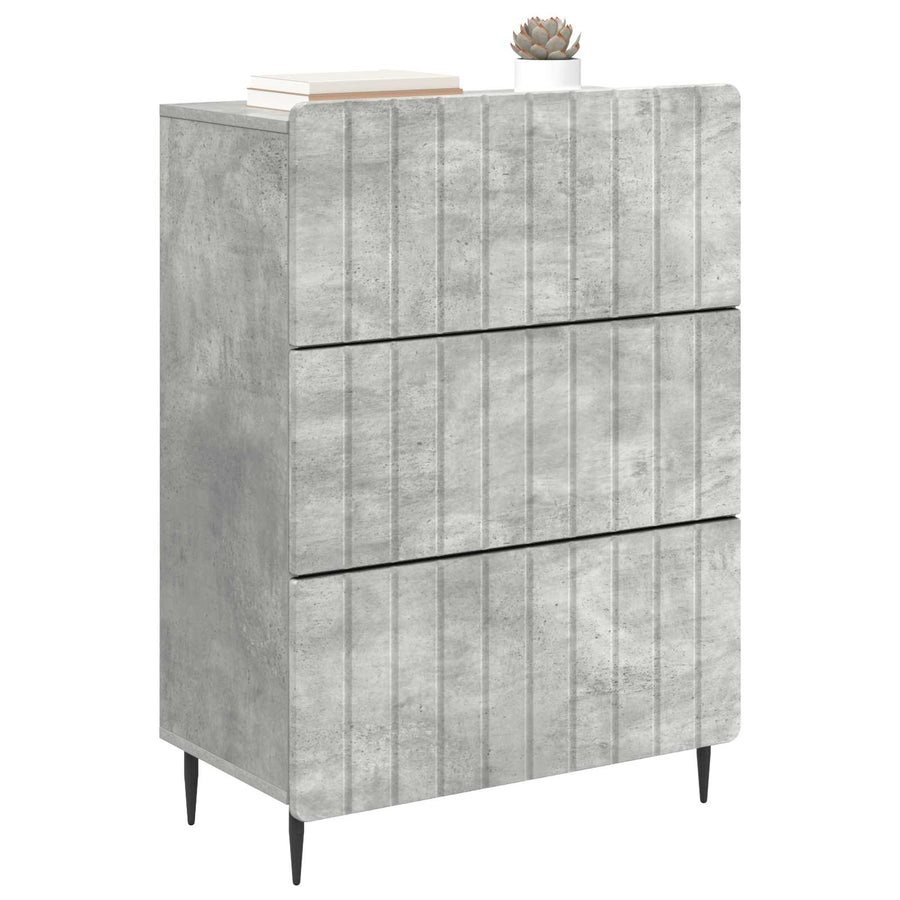 Ladenkast Betongrijs 66 x 34,5 x 92 cm Bewerkt hout