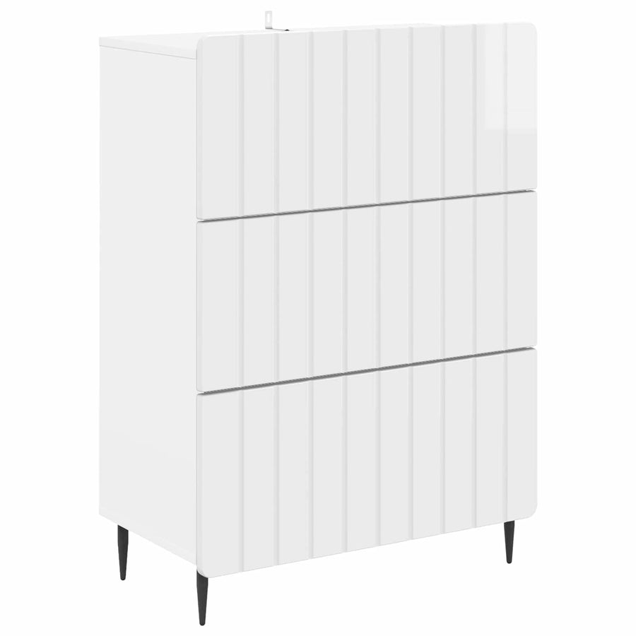 Ladenkast Hoogglans Wit 66 x 34,5 x 92 cm Bewerkt hout