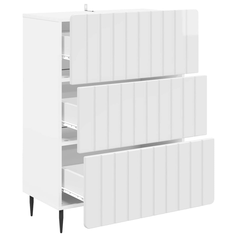 Ladenkast Hoogglans Wit 66 x 34,5 x 92 cm Bewerkt hout