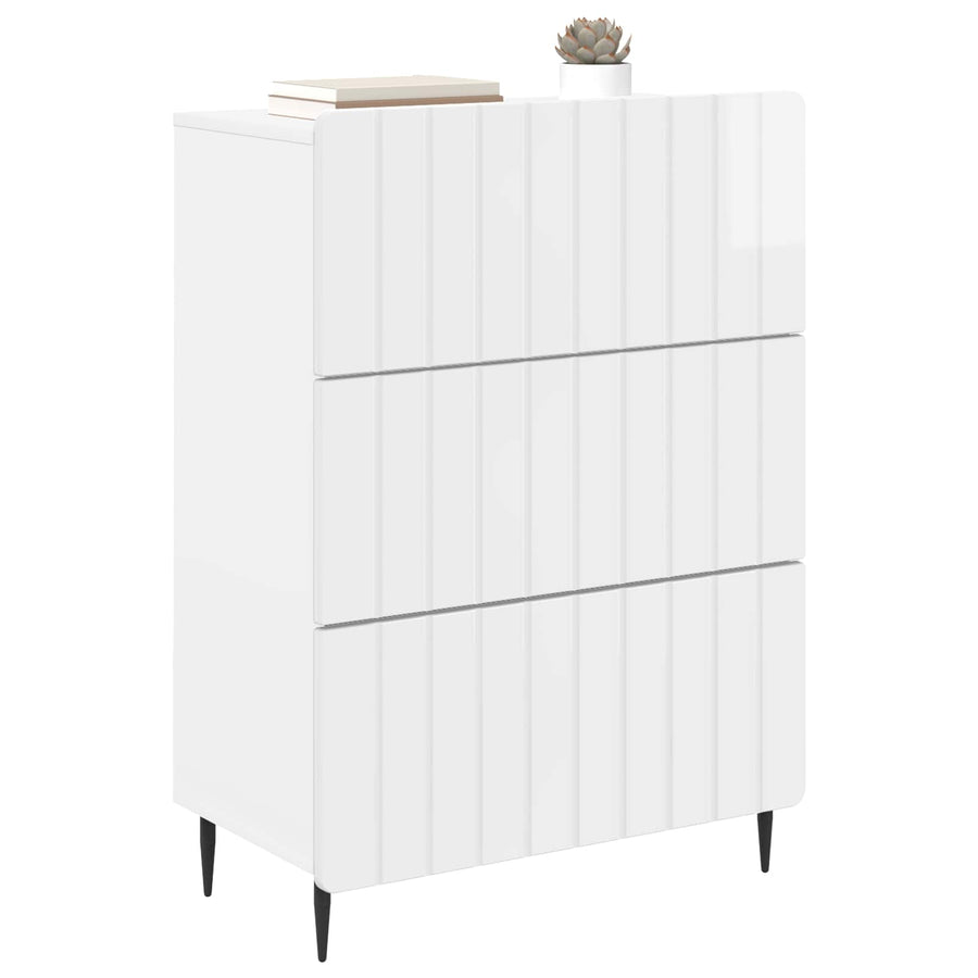 Ladenkast Hoogglans Wit 66 x 34,5 x 92 cm Bewerkt hout