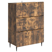Ladekast 66x34,5x92 cm bewerkt hout gerookt eiken