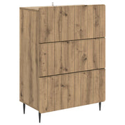 Ladekast bewerkt hout 66x34,5x92 cm artisanaal eiken