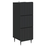 Ladekast 33x34,5x92 cm bewerkt hout zwart