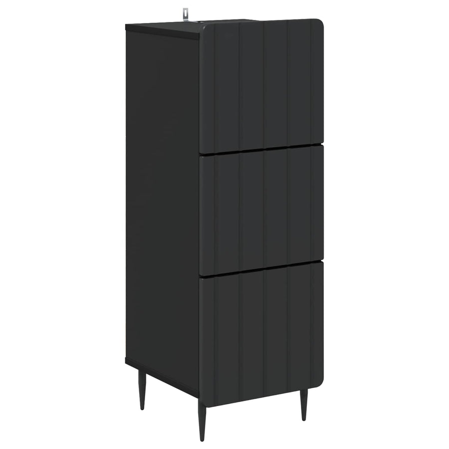 Ladenkast Zwart 33 x 34,5 x 92 cm Bewerkt hout