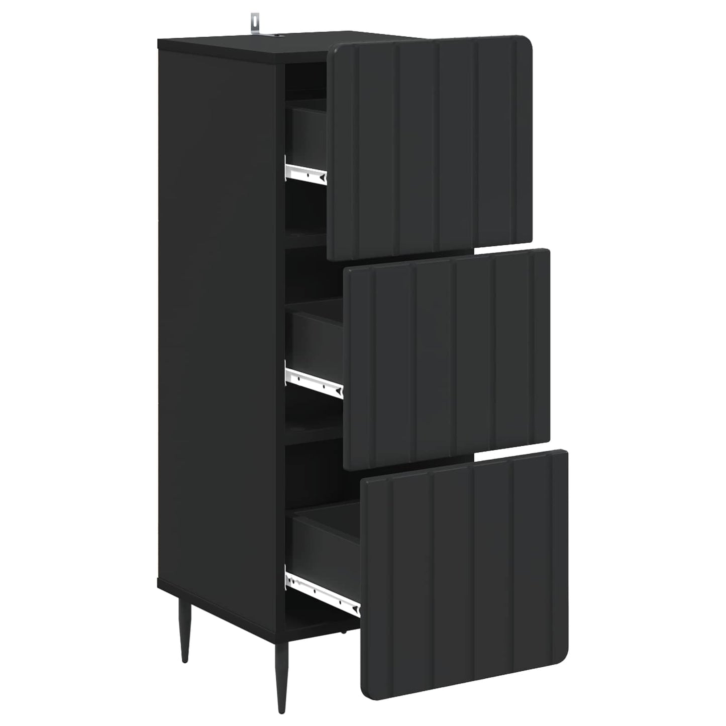 Ladenkast Zwart 33 x 34,5 x 92 cm Bewerkt hout