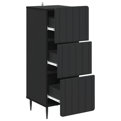Ladenkast Zwart 33 x 34,5 x 92 cm Bewerkt hout