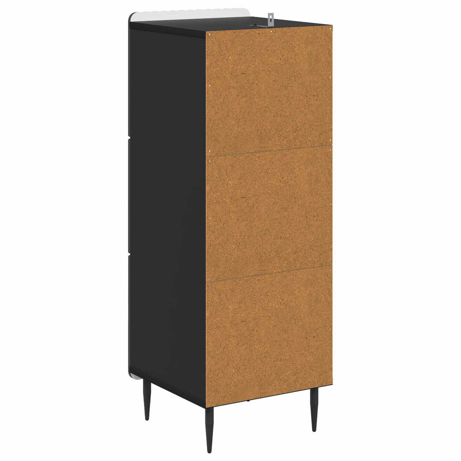 Ladenkast Zwart 33 x 34,5 x 92 cm Bewerkt hout