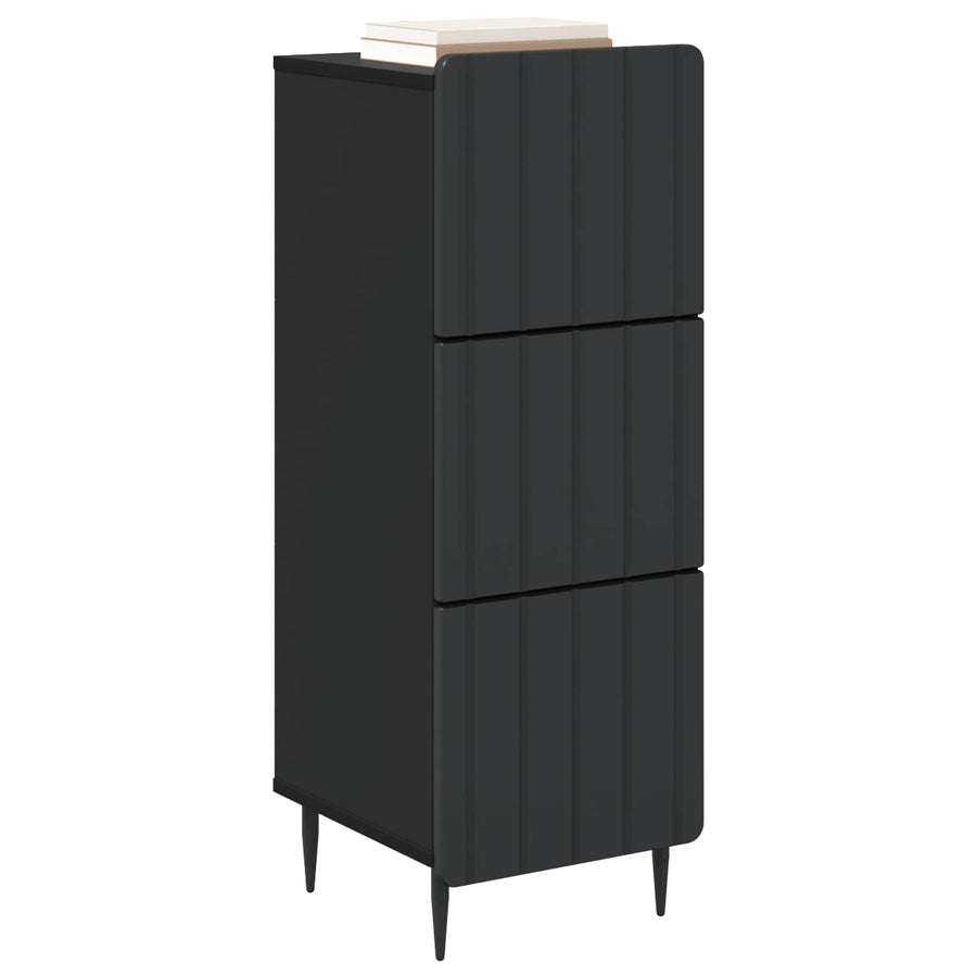 Ladenkast Zwart 33 x 34,5 x 92 cm Bewerkt hout