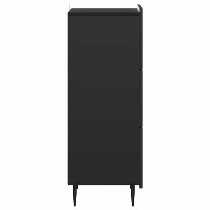 Ladenkast Zwart 33 x 34,5 x 92 cm Bewerkt hout